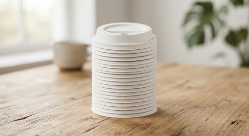 Stack of sustainable paper lids